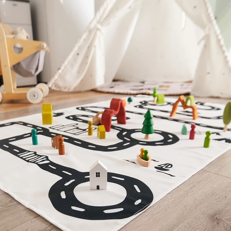 Play mat with building blocks