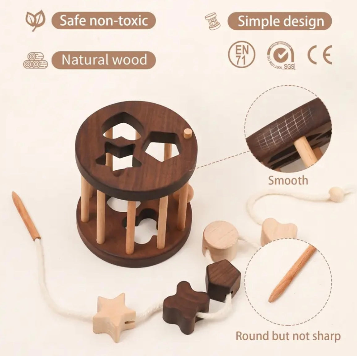 Wooden rattle puzzle