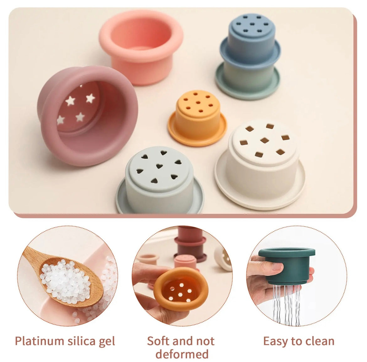 Silicone stacking toy